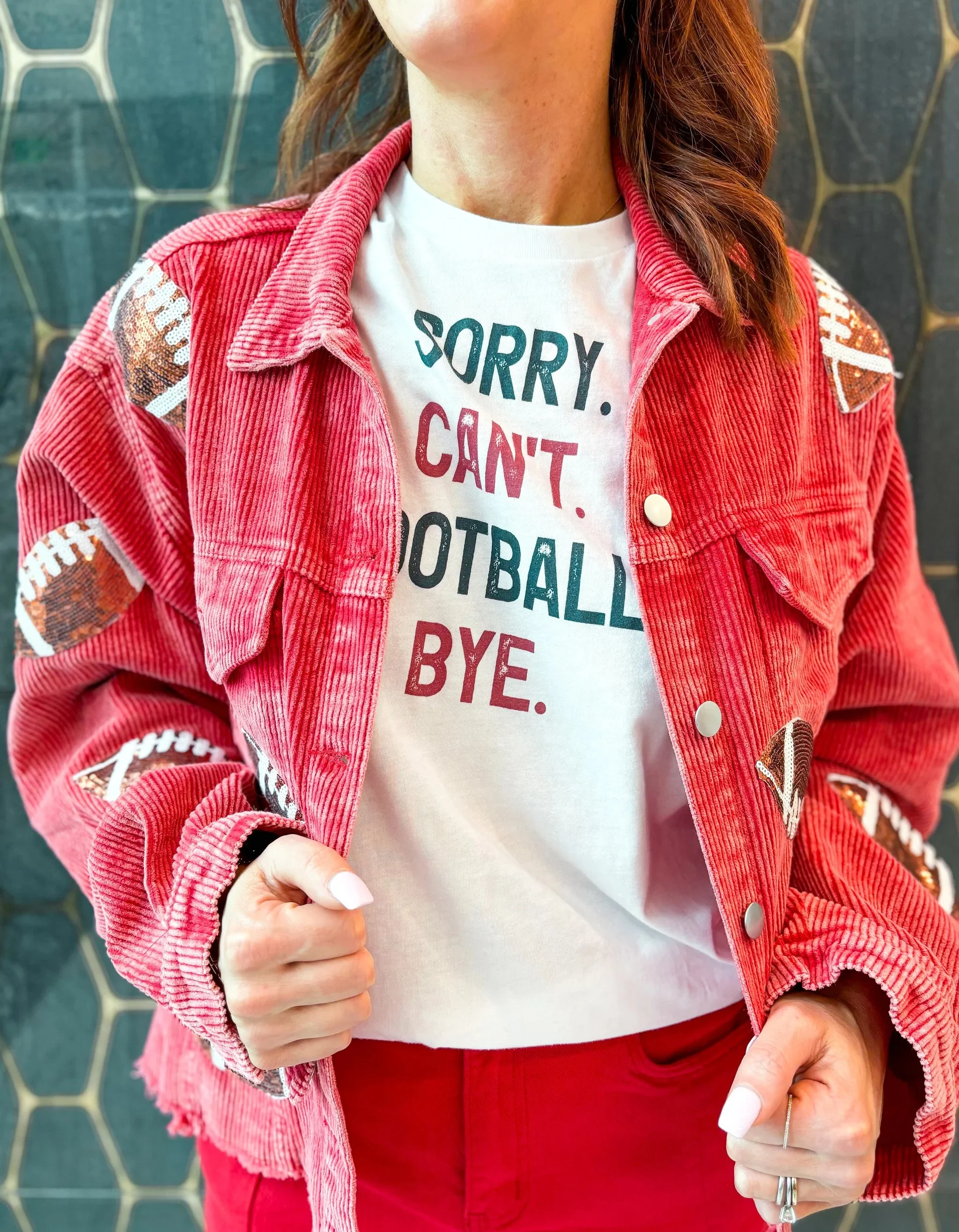 Sequin Patch Corduroy Jacket — Julia Morales